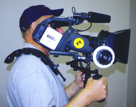 Karl Horn of CineTech, San Fernando CA, photographed with permission, displaying perhaps the Ultimate XL1 Rig.