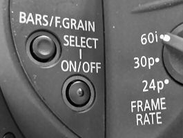 The location of the Film Grain button on the left front body panel.