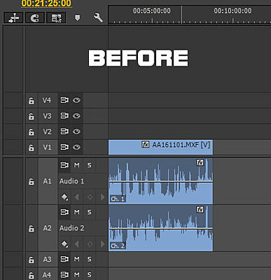 Premiere Pro CC - How to get 2 separate channels on timeline-before.jpg