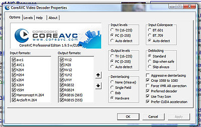 CineForm supports 5D Mk II editing-coreavc-config.jpg