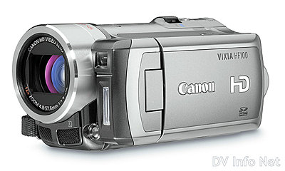 Canon VIXIA HF10 and HF100 flash memory HD cams-hf100oblique2.jpg