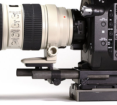 Westside A V 15mm cheese plate with many battery options added to kit.-fs7lenssupport1.jpg