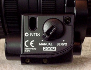 The Manual/Servo Zoom switch.